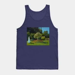 Lady in the Garden by Claude Monet Tank Top